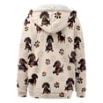 thumbnail image 5 of XIAOCHA Womens Dachshund Print Zip Up Hoodie Drawstring Pocket Outdoor Walking Oversized Hooded Coat, 5 of 5