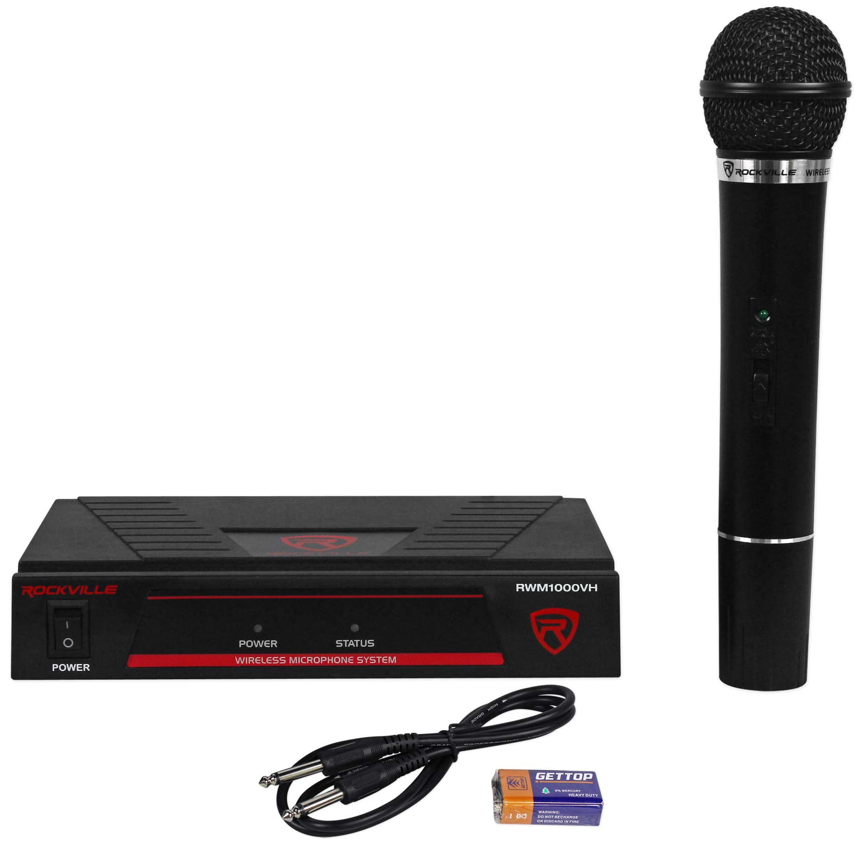Rockville RWM1000VH VHF Wireless Single HandHeld Microphone Mic System
