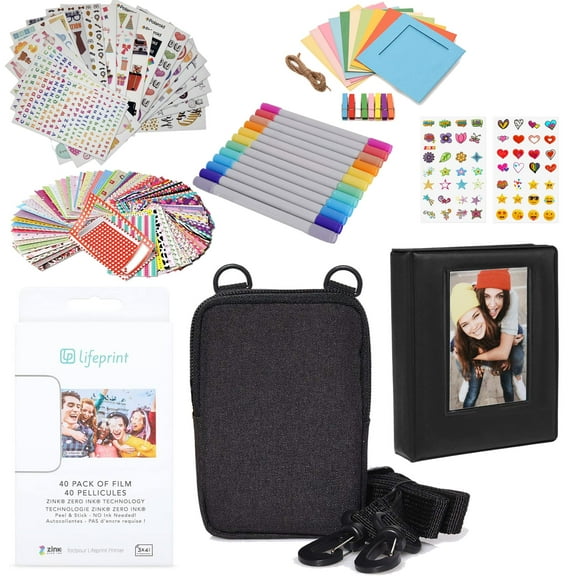 Lifeprint ZINK 3x4-Inch Photo Paper Pack with Photo Album, Stickers, Markers & Accessories