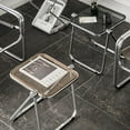 thumbnail image 2 of Transparent Folding Table Portable Acrylic Table, Small Work Folding TV Tray Table, Compact Foldable Computer Desk with Metal Frame for Home Bedroom Office (Color : Tawny, Size : 40x35cm), 2 of 7