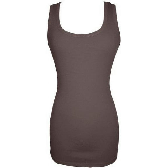 Long And Lean Ribbed Cotton Tank Top Junior Plus Size