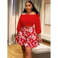 thumbnail image 2 of AURA Women Plus Size 2 Piece Outfit Summer Casual Top and Shorts Set Street Style, 2 of 6