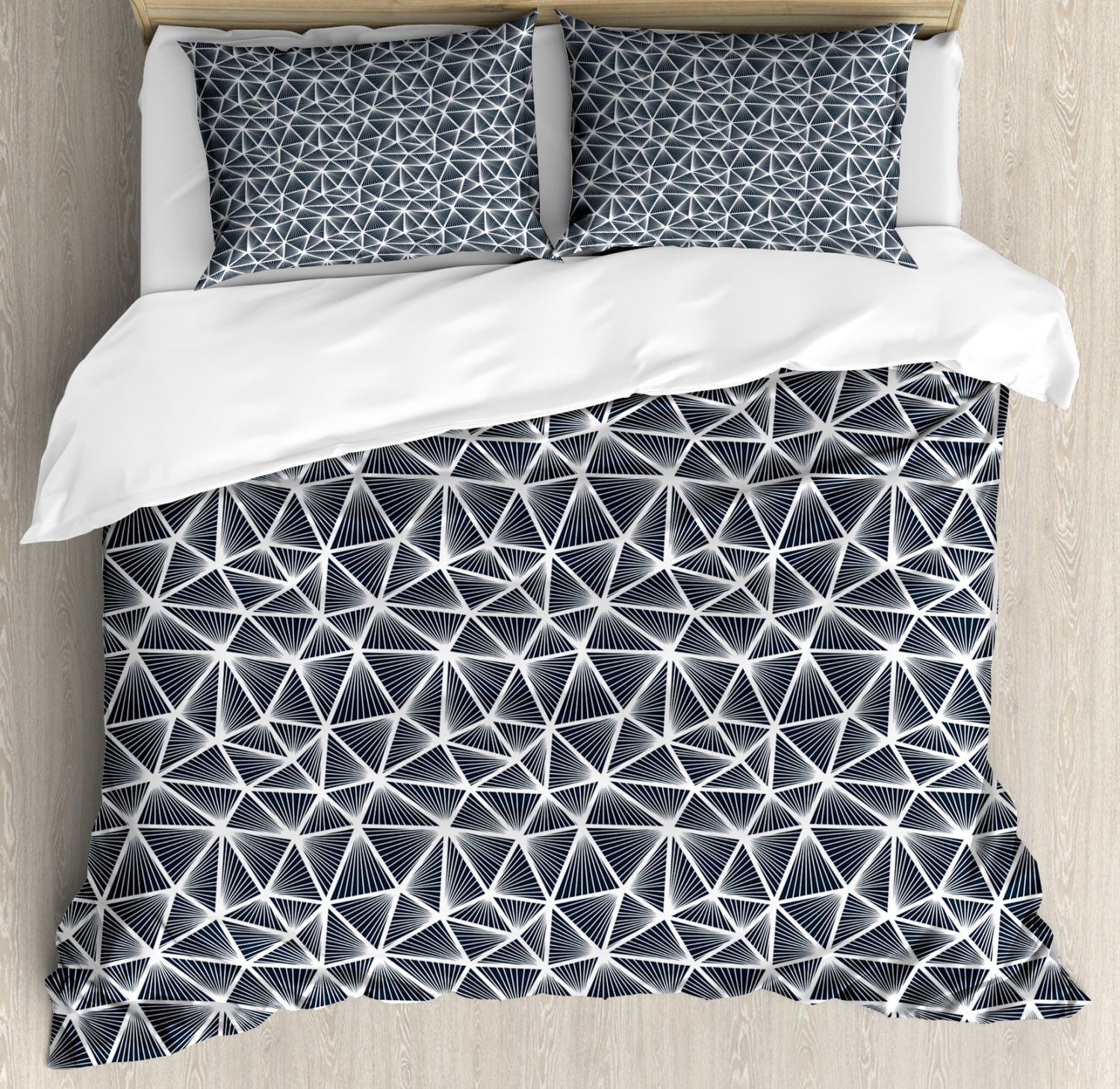 grey geometric duvet cover