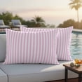 thumbnail image 5 of Pack of 2 Outdoor Pillow Covers 20x12 Inch Waterproof Pink White Stripe Throw Pillow Covers,Decorative Couch Pillow Shams Protectors Modern Minimalist Geometric Striped Patio Cushion Pillowcases, 5 of 8