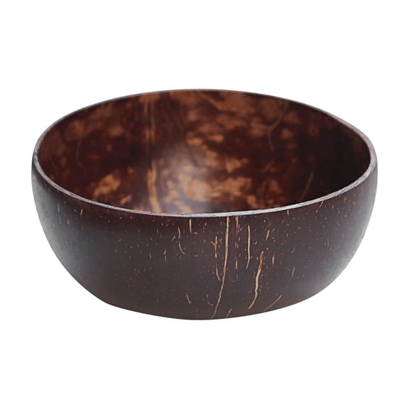Natural Wooden Coconut Shell Bowl, Reusable Eco Friendly Party Tableware, Handcrafted Serving Bowl for Salad Rice Noodles