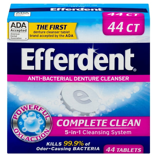 Efferdent AntiBacterial Denture Cleanser, 44 Tablets