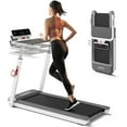 thumbnail image 1 of Gymax Tapis Roulant Pliant 3 Hp pour Marche Course Jogging Exercice avec Contrôle par Application Argent, 1 of 9