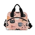 thumbnail image 2 of Insulated Crossbody Lunch Bag 10L Lunch Tote with Adjustable Shoulder Strap for Work Office Picnic Halloween Coffee Mug Pattern, 2 of 6