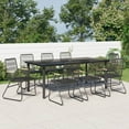 thumbnail image 1 of vidaXL 9 Piece Garden Dining Set Black PVC Rattan, 1 of 5