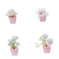 thumbnail image 4 of deevoka 4 Pieces Artificial Flowers Potted Fake Potted Plants for Housewarming Shelf White, 4 of 9