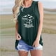 thumbnail image 4 of Más Tamaño Camisetas Sin Mangas Para Las Mujeres Chaleco de patrón Vintage para mujer, chaleco informal holgado con cuello redondo para vacaciones, camiseta ajustada clásica con cuello (Green, L), 4 of 5