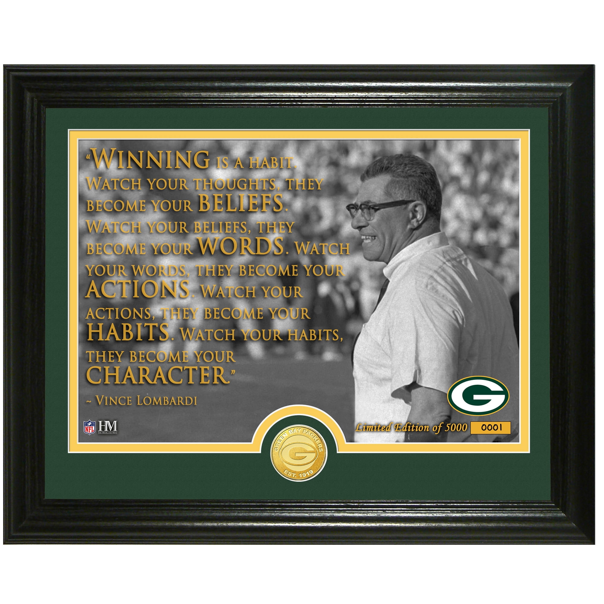 Green Bay Packers~Vince Lombardi~Color~Photo~Poster~16" x  20" 