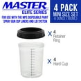 thumbnail image 2 of Master Paint System MPS, 4 Pack Set of Mini 6 Ounce (180ml) Hard Cups and Retainer Rings, For Disposable Spray Gun Cups, 2 of 5