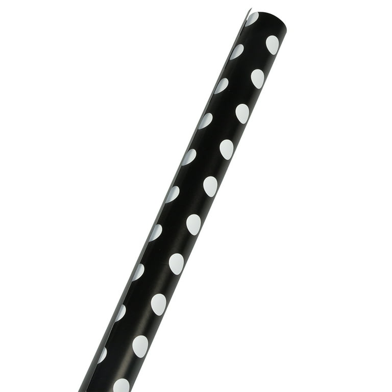 JAM Paper Wrapping Paper, Black & White Polka Dot, All