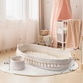thumbnail image 4 of Huracan Baby Changing Basket, Handmade Woven Cotton Rope Moses Basket, Changing Table Topper with Mattress Pad(White&Brown), 4 of 7