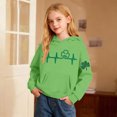 thumbnail image 2 of St. Patrick's Day Girls Hooded Sweatshirt With Print And Pocket Cozy Pullover Casual Kids Top Irish Green Pullover Hoodie 3-14Y, 2 of 4