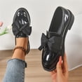 thumbnail image 4 of Willtoo Ladies Patent Leather Loafers with Bow, Pink Slip-On Flat Shoes, Casual Comfort Footwear, 4 of 6