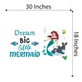 thumbnail image 4 of Dream Big Little Mermaid Dolphin Colorful Fish Salt Water Princess Creatures Seahorse Queen Sweet Dreams Bedtime Unicorn Lovely Dear Dream Decorating Wall Decal Sticker - Size: 30 In X 18 In, 4 of 5