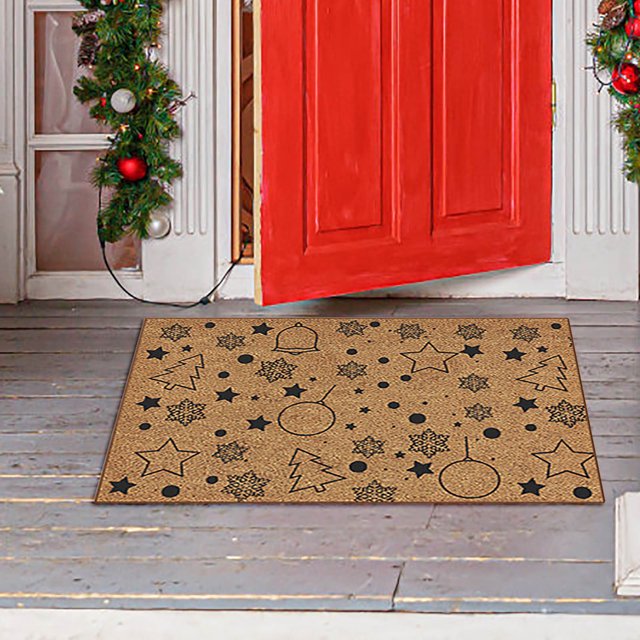 Hot6sl Liquidación de Ahorros de Verano Alfombrillas de Imitación de Coco Serie Navideña Alfombrillas para Puerta de Entrada Alfombrillas para Raspar El Barro En La Puerta Principal