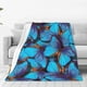thumbnail image 1 of Fotbe Blue Butterflies Manta de Franela Acolchonada con Estampado, Súper Suave y Esponjosa, Extra Grande para Sofá, Cama, Uso Todo el Año-80"x60", 1 of 7