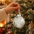 thumbnail image 6 of Aurorax Christmas Ball Ornaments 3 Inches,White Christmas Ball Decorations,Hanging Glitter Clear Home Decor for Indoor Xmas Tree Party, 6 of 7