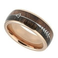 thumbnail image 3 of Wedding Ring Men Women. 8mm Rose Gold Tungsten Band Cupids Arrow Wood, 3 of 4
