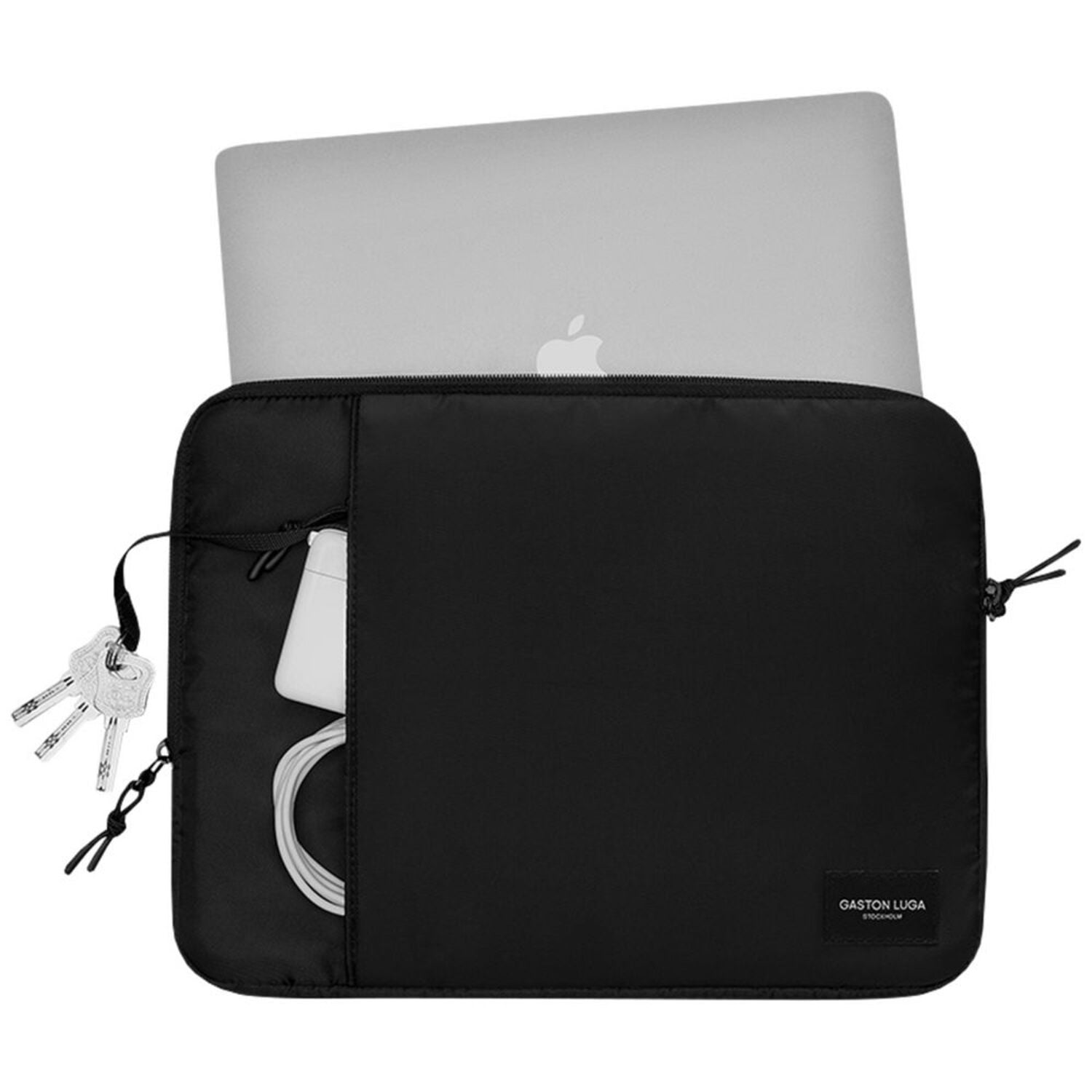 Gaston Luga Housse matelassée Dash 15"/16" | Cuir végan durable | Convient aux ordinateurs portables 11″-14″ | Noir