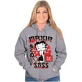 thumbnail image 4 of Kanji Style Betty Boop Major Sass Women Plus Size Zipper Hoodie Brisco Brands 2X, 4 of 5