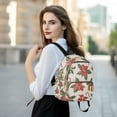 thumbnail image 6 of FORMRS Mini Backpack Purse for Women Travel Daypack Casual Shoulder Bag, Red Christmas Poinsettia, 6 of 7