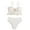 White, variant on Girls 2 Piece Swimsuits Metallic Shell Bikini Sets Stylish Bathing Suits for Teens Summer Girls' Swimwear Black,5-6 Years