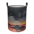 thumbnail image 1 of DouZhe Imperméable Pliable Grands Paniers à Linge, Impression Cyberpunk Future Ville Circular Hamper avec Poignées, 1 of 6