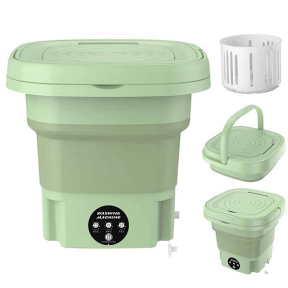 Afoxsos Portable 0.28 cu ft. Top Load Washer in Green with Detachable Drain Basket, 3 Modes for Underwear, Socks, Baby Clothes