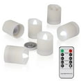 thumbnail image 2 of Remote Control Flameless Candles with Timer, 6/9/12 Pack Ultra-Realistic Flickering LED Tea Lights for Home Decor, Wedding, Centerpiece (White/Warm White), 2 of 9