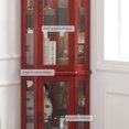 thumbnail image 6 of Curio Cabinet 70" Lighted Glass Corner Cabinet, Corner Display Cabinet with Adjustable Glass Shelves Vintage, Curio Display Cabinet Light Bulb Included, China Cabinet with 6 Shelve, 6 of 10
