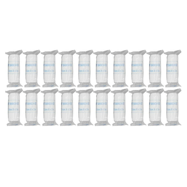 Lot de 20 rouleaux de gaze souple, respirante et extensible, à absorption instantanée, pour le soin des plaies, 7,5 x 450 cm