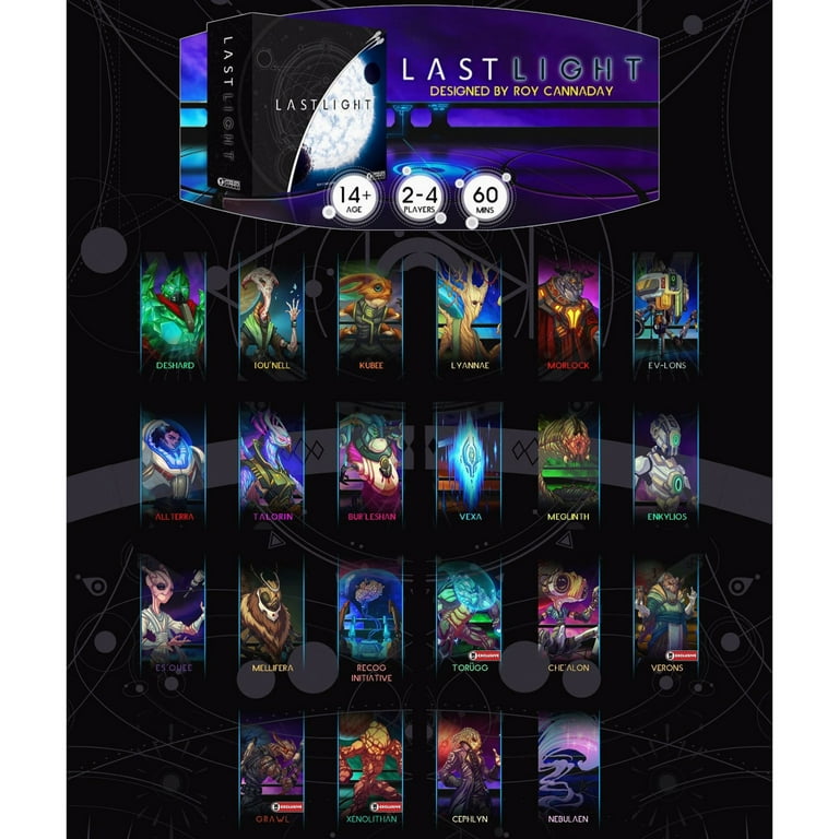 Last Light Board Game - Explore Space, Fight Your Friends, Control an Alien Race, Ages 14+, 2-4 Players, 60 Min Last Light Board Game - Explore Space, Fight Your Friends, Control an Alien Race, Ages 14+, 2-4 Players, 60 Min