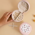 thumbnail image 5 of Fuzoiu Red Snake Print Portable Jewelry Box,Round Mini Leather Travel Jewelry Case,Small Travel Jewelry Organizer,Jewelry Holder for Ring Necklace Earring for Women Girls-Pink, 5 of 7