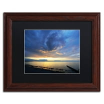 Trademark Fine Art "Sweeping North Coast Sunset" Canvas Art by Kurt Shaffer Black Matte, Wood Frame