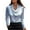 Blue #001, variant on Women's Satin Cowl Neck Long Sleeve Blouse Elegant Silky Formal Office Top for Work, Business Gray 2XL