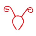 thumbnail image 2 of Diadema con antenas de animales, tocado ajustable para cumpleaños de adultos. Rojo, 2 of 9