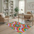 thumbnail image 2 of ODIKA Palette Playful Asymmetrical Layout Bold Checkered Abstract for Dorm Room, Small Living Apartment, Stain Resistant Low Profile, 2 of 7