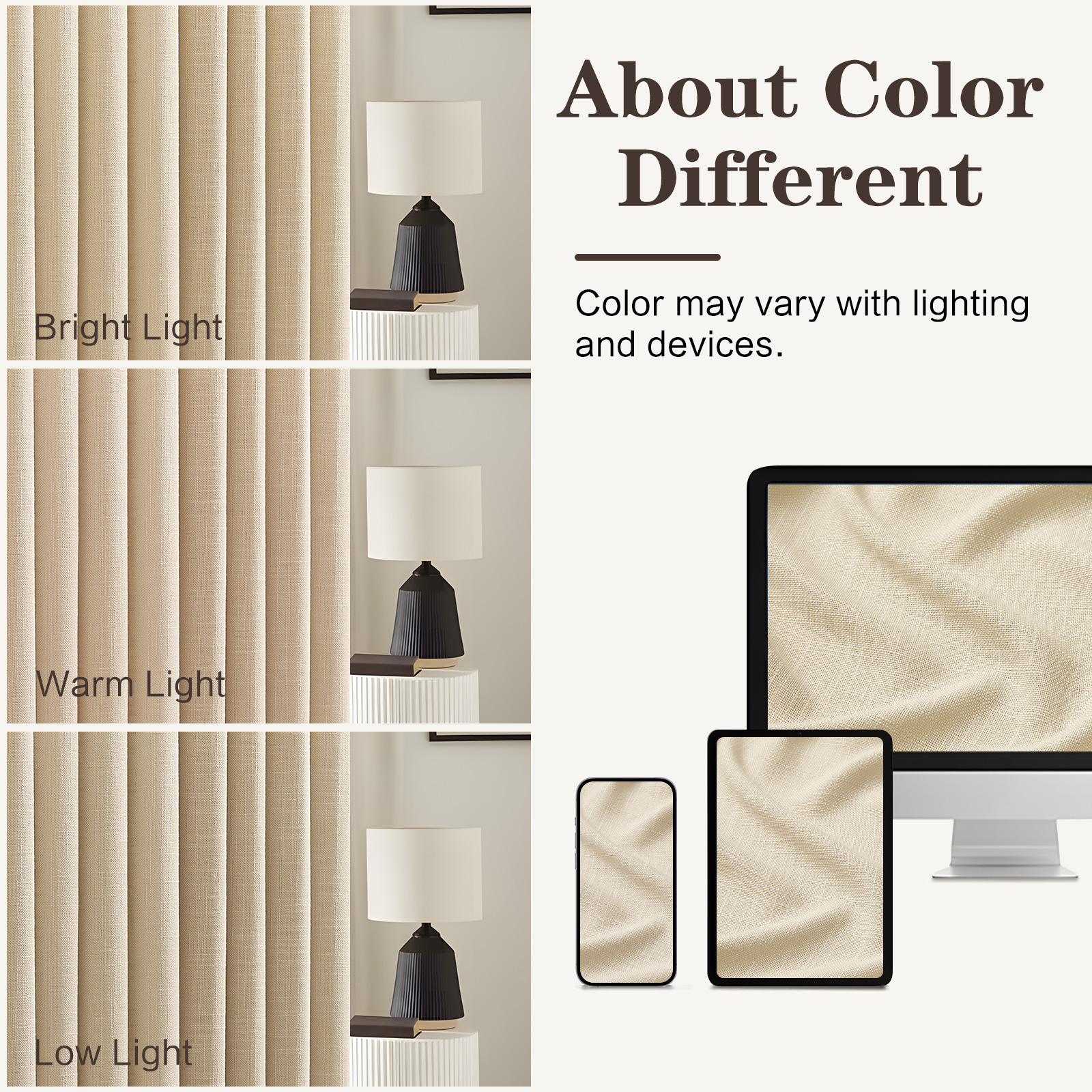 Galenzoov 40×90 inch 2 Panels Pinch Pleated Linen Curtains for Home, Light Filtering Airy & Privacy Protection Breathable Window Drapes for Bedroom, Living room, Office, Sand Beige