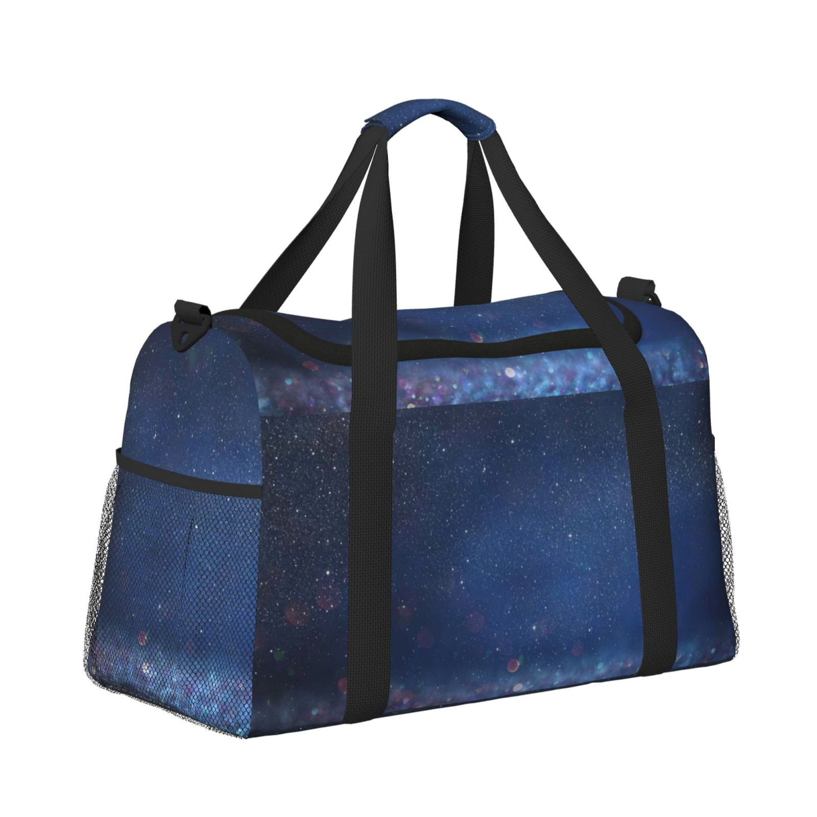 Fuzoiu Retro Blue Glitter Print Travel Duffle Bag,Carry On Tote Bags,Duffel Bag,Sport Gym Bag, Hospital Bag for Labor and Delivery, Overnight Bag,Luggage Bag