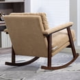 thumbnail image 4 of Legahome Nursery Rocking Chair, Velvet Upholstered Rocking Accent Chair with 23.6"Extra Wide Seat, Thick Cushion and Solid Wood Frame, Modern Accent Glider Rocker for Living Room, Reading Room, Khaki, 4 of 8