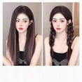 thumbnail image 5 of Real Silk Wig-Hair Extensions Real Human Hair Remy Wire in Hair Extensions Secret Fish Line Hair Piece with 2 Clips Long Straight 20 Inch, One-Piece Ear-Dyeing Wig Flax Gold, Plasticwedding, 5 of 9
