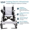thumbnail image 2 of Silla de ruedas eléctrica plegable Vive - Silla de ruedas plegable, scooter eléctrico estrecho, resistente, homologada por la TSA - Tamaño compacto para adultos mayores - Batería portátil, plegable, a, 2 of 5