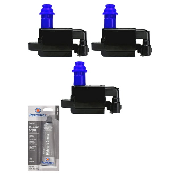 Set of 3 Ignition Coil Packs and Permatex 22058 Dielectric TuneUp