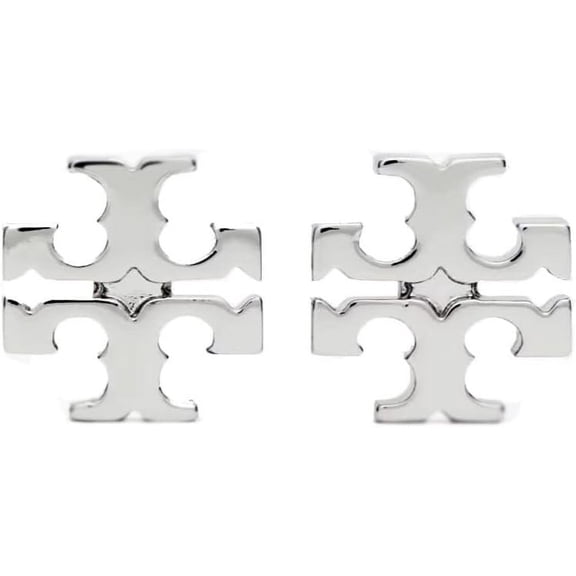 Tory BurchWomen's Large Logo Stud Earrings Tory Silver