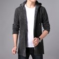 thumbnail image 5 of Nueva chaqueta con capucha de terciopelo para hombre, chaqueta con capucha, gabardina larga con capucha, abrigo polar, 5 of 5