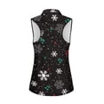 thumbnail image 6 of Yuyamidu Snowflake Golf Tops Women Music Note Golf Shirts Sleeveless Collared Tennis Shirt Christmas Quarter Zip V Neck Slim Fit Activewear Size L, 6 of 8